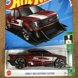 (23-37R) FORD F-150 LIGHTNING CUSTOM, レッド, ベーシックカー【ホットウィール】