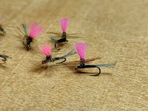 #Rivers#DSSpala Shute ( черный, розовый post )#20 итого 6шт.@[ вид ] конечный продукт fly > dry fly >miji