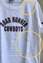 90s ビンテージ 両面プリントTシャツ ROADRUNNER COWBOYS SizeM USA製 ロードランナー 半袖 90s古着 白_画像5