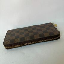 □【500円スタート】LOUIS VUITTON ルイヴィトン N41661 ジッピーウォレット ラウンドファスナー長財布 ダミエ エベヌ_画像3