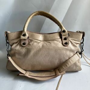 ▽【500円スタート】BALENCIAGA バレンシアガ エディターズバッグ 103208 ザ シティ カバン 2WAY ショルダーバッグ ハンドバッグ ベージュの画像2