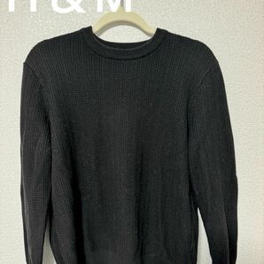 H&M　エイチアンドエム　メンズ　Lサイズ　セーター　ニット　ブラック　春服 ニット 長袖 セーター