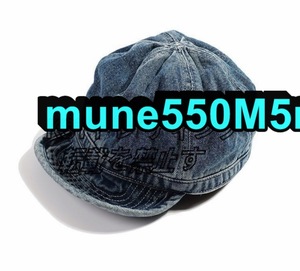 レトロ 男女兼用 アメカジ デニム 藍染 帽子 ハット メンズ ピークキャップ 頭囲58~60cm