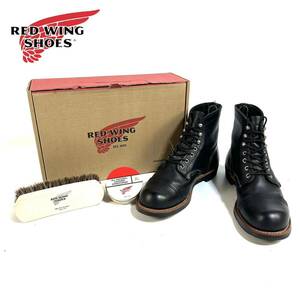 【極美品】REDWING レッドウィング アイアンレンジャー ブーツ ハーネス 編み上げ 8084 26cm 8D ブラック 20年製 元箱 ワックス ブラシ付き