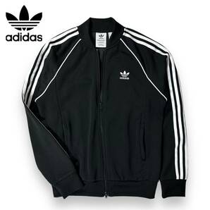 【美品】adidas originals アディダス オリジナルス SST クラシックノーカラートラックジャケット ジャージ トレフォイル ブラック Lサイズ