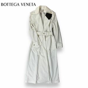 【未使用】BOTTEGA VENETA ボッテガ ヴェネタ コットン ロング トレンチコート ホワイト ダニエル リー 20年リゾート コレクション