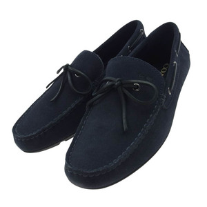 COACH Coach FG1091 suede deck Drive shoes navy series US 8D[ used ]