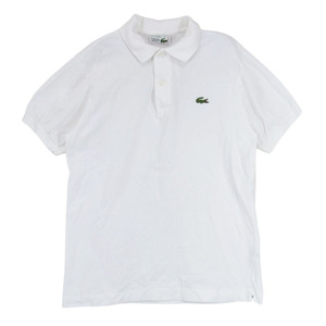 LACOSTE ラコステ Vintage ヴィンテージ 70’s 80’s フランス製 ロゴ刺繍 半袖 ポロシャツ ホワイト系 3【中古】