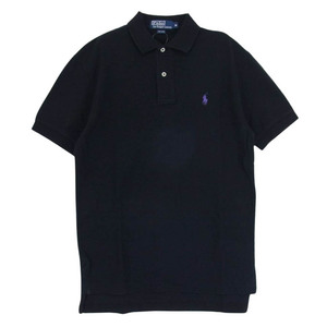 POLO RALPH LAUREN ポロ・ラルフローレン 90s 鹿の子 半袖 ポロシャツ ブラック系 M【中古】