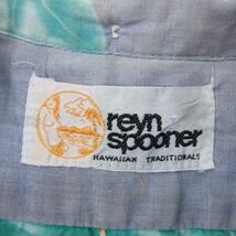 レインスプーナー reyn spooner Vintage ヴィンテージ ヌードタグ 総柄 半袖 シャツ ブルー系 サイズ表記無【中古】_画像4