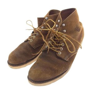 RED WING Red Wing D8181 HAWTHORNE PLAIN TOE CLASSIC ROUND TOE BOOTS suede boots brown group 42[ used ]