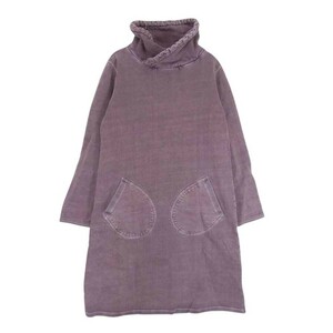 グッドオン Good On ROLL NECK SWEAT ONE PIECE ロールネック スウェット ワンピース 茶系 パープル系 S【中古】