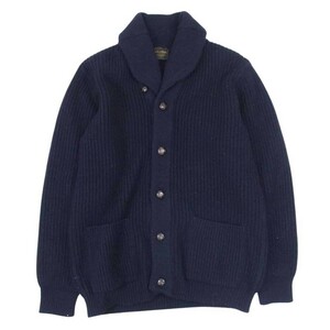 GLADHAND & Co. グラッドハンド ウール ニット ショールカラー カーディガン ネイビー系 L【中古】