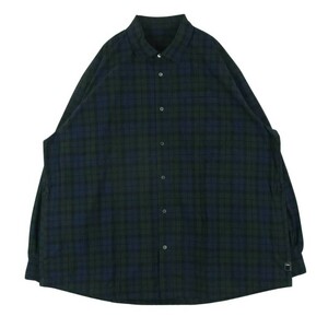 ブローシュア BROCHURE GENERALLY SHIRTS ジェネラリー チェック ビッグ 長袖 シャツ グリーン系 L【極上美品】【中古】