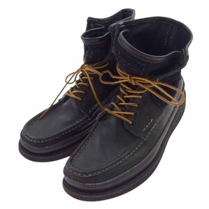 DELUXE デラックス 3126 ×RUSSELL MOCCASIN ラッセルモカシン サファリブーツ vibram ヴィブラムソール ブラック系 9【中古】