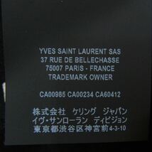 SAINT LAURENT サンローラン 564172 Y1A80 シルク100％ スクエア ドット 比翼 長袖シャツ ブラック系 37【極上美品】【中古】_画像6