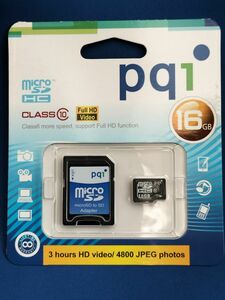 新品未開封 PQI microSDHCカード Class10 16GB