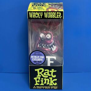 FUNKO ファンコ Rat Fink ラットフィンク フィギュア バブルヘッド ボブルヘッド ボビングヘッド メタリック レッドピンク 新品 Eの画像2