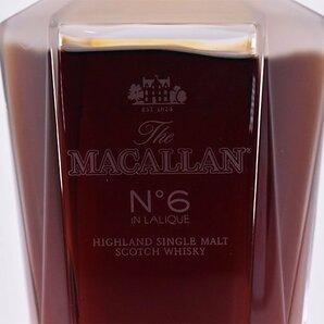 送料無料★ザ マッカラン No.6 ラリック クリスタル デキャンタ ＊冊子 替栓 箱付 700ml 43% スペイサイド THE MACALLAN D290314の画像3