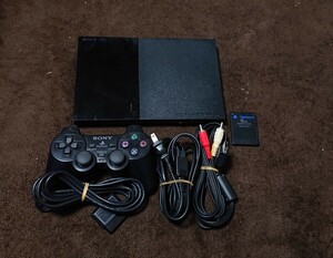【動作品】 PS2 本体 コントローラー メモリーカード ケーブル付属 SCPH-90000 ブラック プレイステーション2 PlayStation2 ソニー