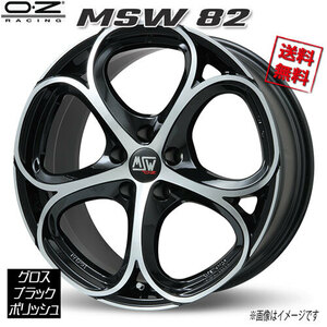 OZレーシング MSW82 グロスブラックポリッシュ 18インチ 5H110 8J+30 4本 65.06 業販4本購入で送料無料