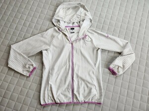 即決　ナイキ NIKE DRY FIT　春夏 ジャケット ラッシュガード パーカー スポーツウェア M レディース ボーダー