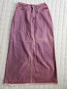 即決　THIRD WAVE OF PANTHER インド製 紫　デニムスカート　ロングスカート