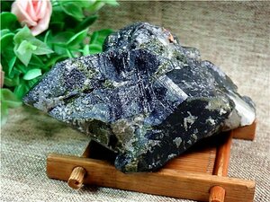 AAA級【魔除け】◆天然モリオン(黒水晶）&生石共生鉱178C3-76C18b