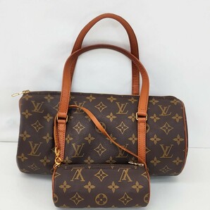 LOUIS VUITTON ルイヴィトン モノグラム パピヨン旧型ポーチ付き ハンドバッグ 筒型#k1549の画像1