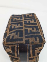 FENDI フェンディ ズッカ柄 バニティポーチ ゴールド金具 キャンバス レザー ポーチ#gg0017_画像5