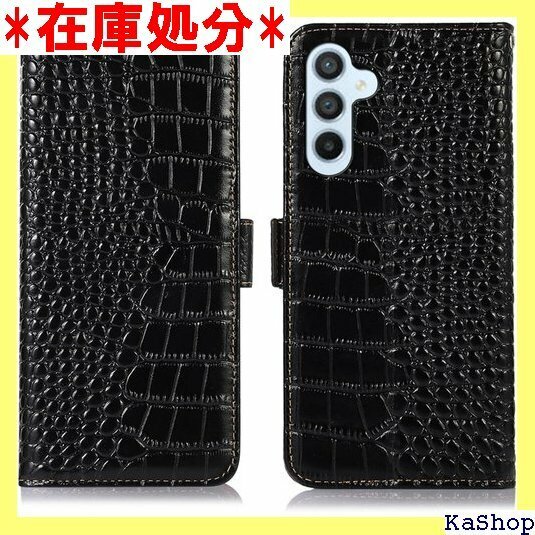 Galaxy S24 ケース 手帳型 本革 ワニ柄 ギ 能 便利 財布型携帯 スマホケース ブラック Rureu 1552