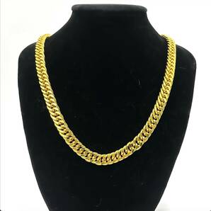 金ネックレス 喜平チェーン 58㎝ ゴールドネックレス 18金 18K GP【鍍金】メンズレディース チェーンネックレス Gold 144の画像2