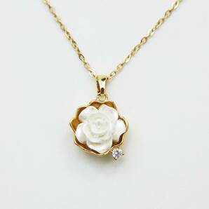 金ネックレス Ladies necklace 47㎝ ゴールド レディースネックレス ギフト プレゼント 花型 333の画像2