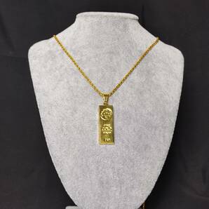men's ladies necklace gold ingot 18k gold plated メンズ レディース. 喜平 ネックレス ゴールド インゴット 鍍金 157の画像4