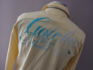  Gotcha * long sleeve shirt * cotton shirt * Logo motif embroidery *L size *GOTCHA