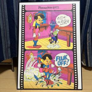  rare 70s 1972 pinocchio black light poster 70年代 ジミニー クリケット Jjminy cricket ピノキオ joke ジョーク パロディsilkscreen