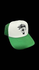 STUSSY スカルメッシュキャップ　グリーン