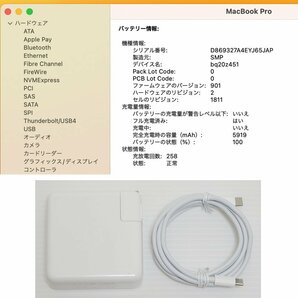★MacBook Pro 15-inch 2019 Core i7(2.6GHz6コア)16GB/SSD512GB/Ventura/シルバー★の画像10