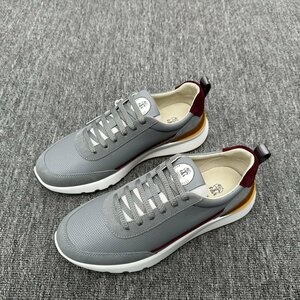 ブルネロクチネリ　BRUNELLO CUCINELLI メンズ　スニーカー　レザー　牛革　靴　シューズ　通気性　39-44　サイズ選択可能　4083