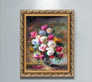 Art hand Auction Oil Painting Still Life Corridor Mural Rose Drawing Room Wall Painting Entrance Decoration Decorative Painting 222, painting, oil painting, still life painting
