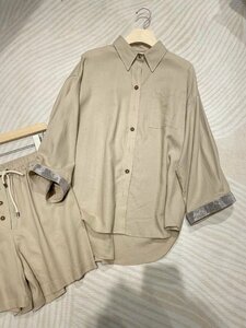 ブルネロクチネリ　BRUNELLO CUCINELLI　レディース　セットアップ　2点　ブラウス　長袖　ショートパンツ　SーL　サイズ選択可能　3987