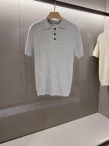 送料無料　ブルネロクチネリ　BRUNELLO CUCINELLI メンズ　ポロシャツ　ニット　ビジネス　半袖　48-54　サイズ選択可能　4016