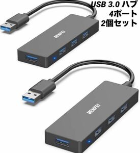 2個セット　USB3.0ハブ4ポート　超薄型 MacBook モバイルHDD