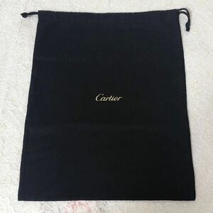 カルティエ「Cartier」バッグ保存袋 (3838) 正規品 付属品 布袋 巾着袋 ブラック 布製 29×38cm 小さめ