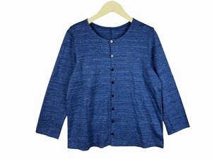 Jurgen Lehl / Jurgen Lehl cardigan flax . made in Japan lady's size : L blue 