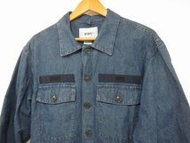 WTAPS / ダブルタップス 18SS デニムミニタリーシャツ 181BRDT-SHM01 メンズ サイズ : 02(M)_画像3