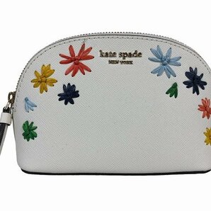 kate spade / ケイトスペード ポーチ コスメポーチ 花刺繍 レディース ホワイトの画像1