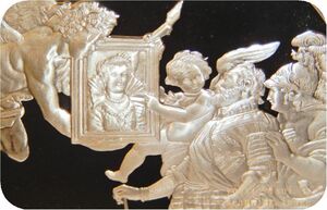 Art hand Auction レア 限定品 世界の偉大な画家 ルーベンス 絵画 ルーヴル美術館 フランス王妃 アンリ4世 記念品 純銀製 メダル コイン コレクション 記章, 金属工芸, 銀製, その他