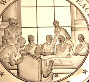 レア 限定品 1919年 ウィルソン大統領 第一次世界大戦 パリ講和条約 フランクリンミント 造幣局製 記念メダル コイン 記章 記念品 記念章
