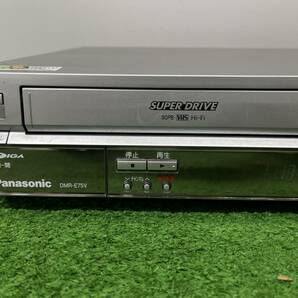 【s2484】Panasonic パナソニック DIGA ディーガ VHS一体型DVDレコーダーDMR-E75V 純正リモコン付 中古現状品の画像2